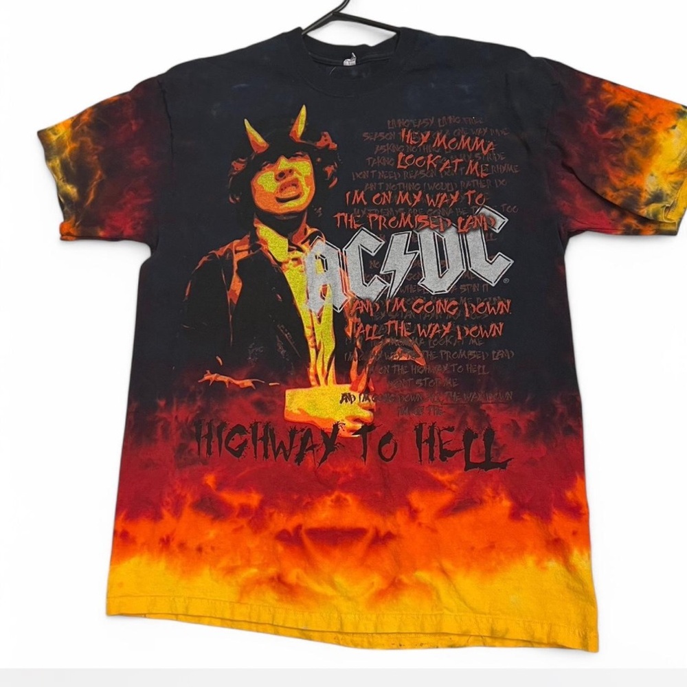 AC/DC Fiery Hell Tie-Dye T-Shirt Adult Large